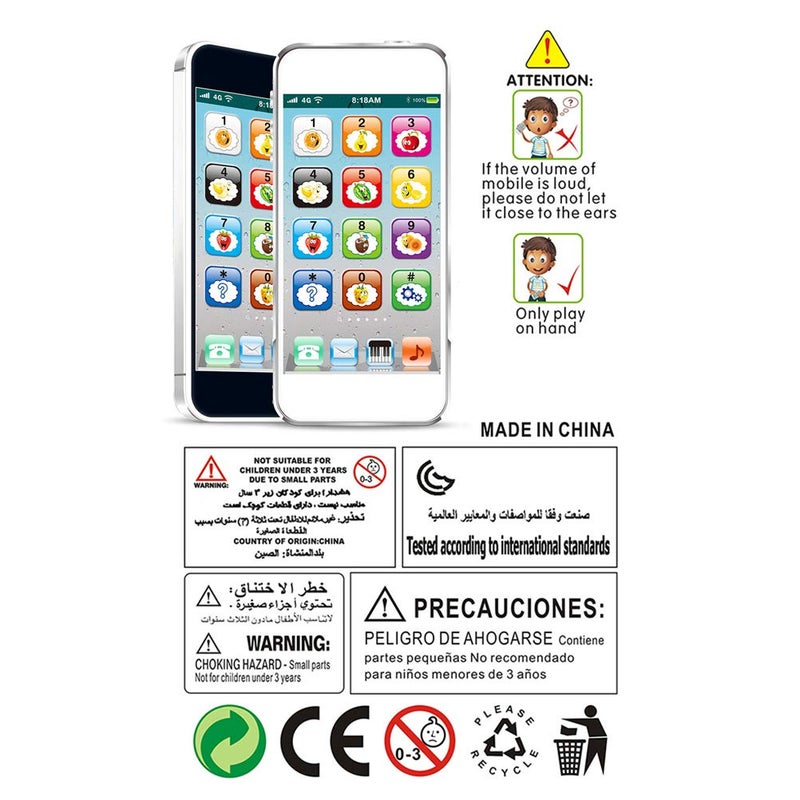 بيانو أبيض ألعاب أطفال مع أضواء متعددة الألوان 8 أوضاع تعليمية مادة ABS تعليمية - Image 3